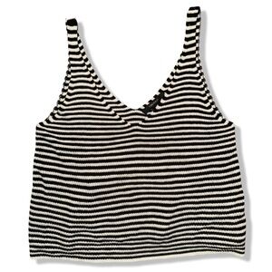 Forever 21 Striped Knitted Tank Top Size S White / Black